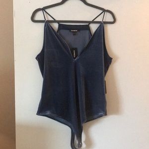 Blue velvet bodysuit
